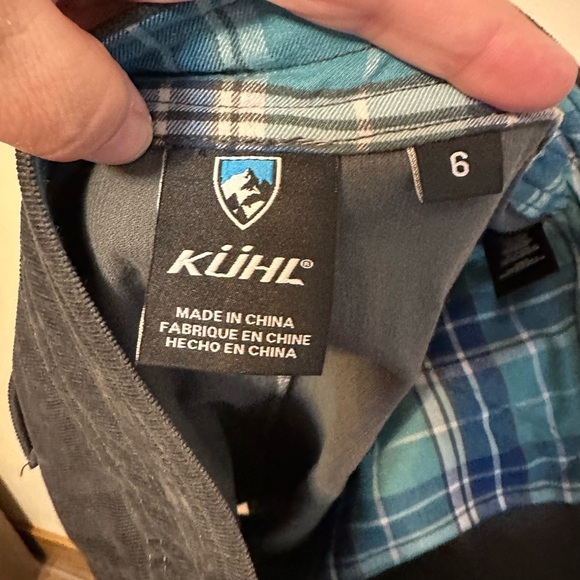 Kuhl Corduroy Streamline Skirt Size‎ 6 Short Above Knee Mini Gray Snap Front - Picture 2 of 5